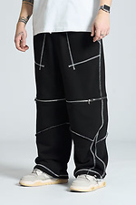 Men's oversized sweatpants Zone black OGONPUSHKA 8043325 photo №1