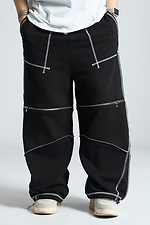 Men's oversized sweatpants Zone black OGONPUSHKA 8043325 photo №2
