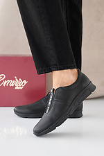 Women's spring-autumn black leather sneakers  2505326 photo №1