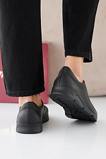 Women's spring-autumn black leather sneakers  2505326 photo №2
