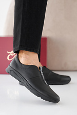 Women's spring-autumn black leather sneakers  2505326 photo №4