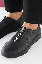 Women's spring-autumn black leather sneakers  2505326 photo №7