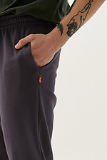 Трикотажные спортивные брюки серого цвета с манжетами GEN 8000326 фото №4