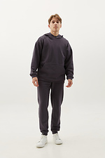 Трикотажные спортивные брюки серого цвета с манжетами GEN 8000326 фото №5