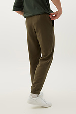 Трикотажные спортивные брюки зеленого цвета с манжетами GEN 8000327 фото №3