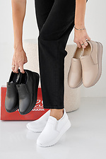Women's spring-autumn black leather sneakers  2505328 photo №2