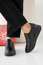 Women's spring-autumn black leather sneakers  2505328 photo №5