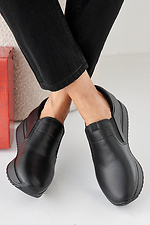 Women's spring-autumn black leather sneakers  2505328 photo №7