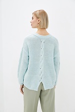 Dzianinowy sweter oversize z warkoczami i rozcięciem z tyłu  4038328 zdjęcie №3