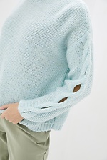 Dzianinowy sweter oversize z warkoczami i rozcięciem z tyłu  4038328 zdjęcie №4