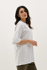 Übergroßes, lang geschnittenes T-Shirt aus Baumwolle mit weiten Ärmeln Garne 8000328 Foto №6