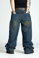 Men's Oversized Skater Jeans in Dark Blue OGONPUSHKA 8043328 photo №8