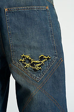 Men's Oversized Skater Jeans in Dark Blue OGONPUSHKA 8043328 photo №10