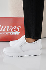 Women's spring-autumn white leather sneakers  2505329 photo №4
