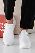 Women's spring-autumn white leather sneakers  2505329 photo №5