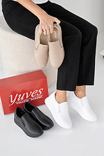 Women's spring-autumn white leather sneakers  2505329 photo №8