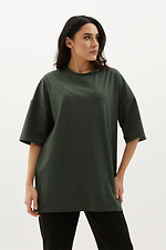 Oversized cotton long-cut T-shirt with wide sleeves GEN 8000329 photo №2