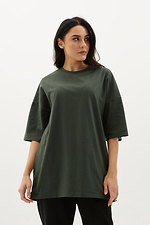 Oversized cotton long-cut T-shirt with wide sleeves GEN 8000329 photo №3