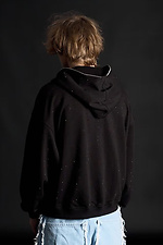 Men's Zipper Hoodie with Rhinestones Gloss Black OGONPUSHKA 8043329 photo №6