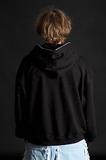 Men's Zipper Hoodie with Rhinestones Gloss Black OGONPUSHKA 8043329 photo №8