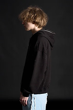 Чоловіче худі-зіппер зі стразами Gloss чорного кольору OGP 8043329 фото №10