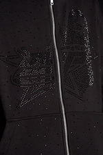 Men's Zipper Hoodie with Rhinestones Gloss Black OGONPUSHKA 8043329 photo №13