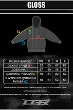 Men's Zipper Hoodie with Rhinestones Gloss Black OGONPUSHKA 8043329 photo №15