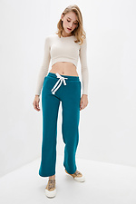 Turquoise ELIS cotton trousers in sporty style Garne 3037330 photo №2
