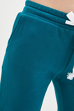 Turquoise ELIS cotton trousers in sporty style Garne 3037330 photo №4