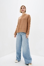 Knitted oversized jumper with braids and back slit  4038330 photo №2