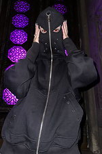 Damen Oversize Zipper Hoodie Peeper schwarz OGONPUSHKA 8043330 Foto №3