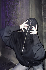 Damen Oversize Zipper Hoodie Peeper schwarz OGONPUSHKA 8043330 Foto №15
