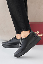 Damen-Ledersneaker Frühling-Herbst schwarz 2505331 Foto №6