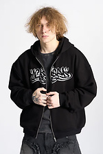 Black Tag Zipper Oversized Hoodie OGONPUSHKA 8043331 photo №2