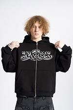 Black Tag Zipper Oversized Hoodie OGONPUSHKA 8043331 photo №5