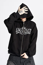 Black Tag Zipper Oversized Hoodie OGONPUSHKA 8043331 photo №7