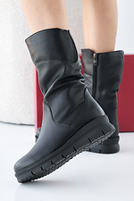 Women's leather winter boots, black.  2505332 photo №3