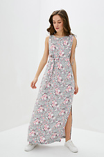 Длинное платье в пол MARUSYA из штапеля в цветочный принт Garne 3038332 фото №1