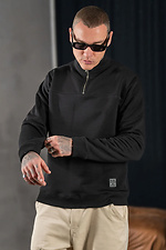 Men's Warm Sweatshirt with Zip Collar Collar Zip Black Teamv 8034332 photo №2