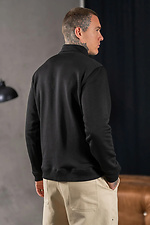 Men's Warm Sweatshirt with Zip Collar Collar Zip Black Teamv 8034332 photo №3