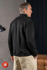 Чоловічий теплий світшот із коміром на блискавці Collar Zip Чорний Teamv 8034332 фото №3