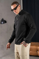 Men's Warm Sweatshirt with Zip Collar Collar Zip Black Teamv 8034332 photo №6