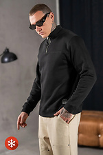 Чоловічий теплий світшот із коміром на блискавці Collar Zip Чорний Teamv 8034332 фото №6