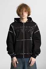 Urchi black oversized zipper hoodie OGONPUSHKA 8043332 photo №1