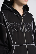 Urchi black oversized zipper hoodie OGONPUSHKA 8043332 photo №11