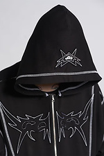 Urchi black oversized zipper hoodie OGONPUSHKA 8043332 photo №12