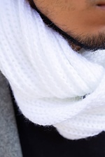 Warm winter scarf in large knit white Without 8048332 photo №5