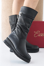 Women's winter black leather boots  2505333 photo №1