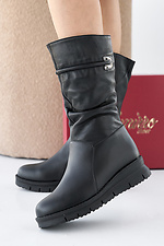 Women's winter black leather boots  2505333 photo №2