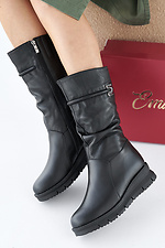 Women's winter black leather boots  2505333 photo №4